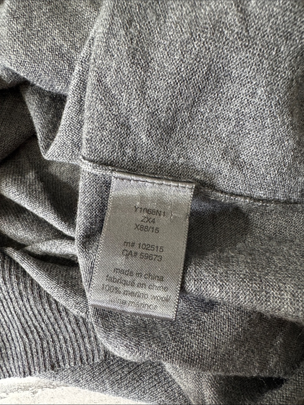 John Varvatos mens L Large gray solid 100% merino wool full zip knit hoodie EUC - Picture 6 of 8